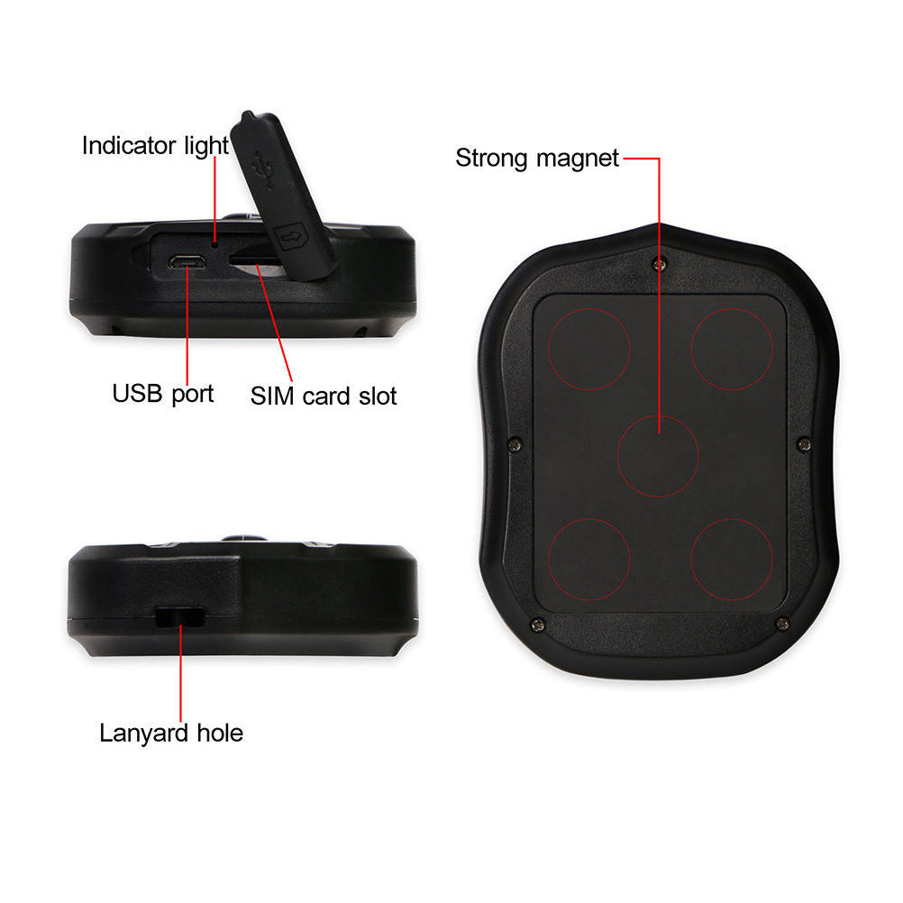 WINNES 4GTK905B GPS Tracker 10000mAh Strong Magnetic Real-Time Tracking Devices