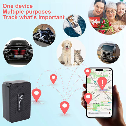 WINNES 2GTK913 GPS Tracker  Mini spy hidden portable personal with real time tracking and monitoring for children elderly car or bike