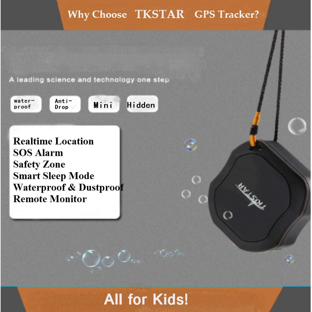 WINNES Portable Mini Tracking Device for Child, Realtime Location SOS Waterproof Tracker