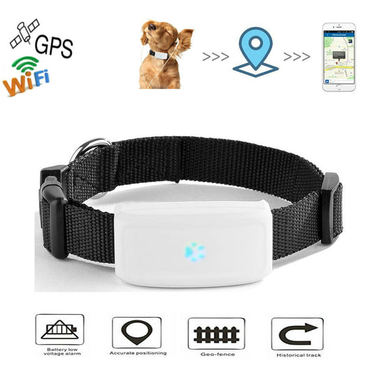 WINNES TK911 Small Pet GPS Tracker , 500mAh Standby time 200 hours IP66 Waterproof Collar Real-time Unlimited Range Locator ,History Route Track ,Alarm Device Free APP for Cat Dog