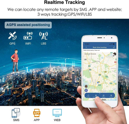 WINNES 2GTK915 GPS Tracker Strong Magnetic 10000 mAh long standby Real-time Tracking for Truck Bus Caravan Free APP without Subscription