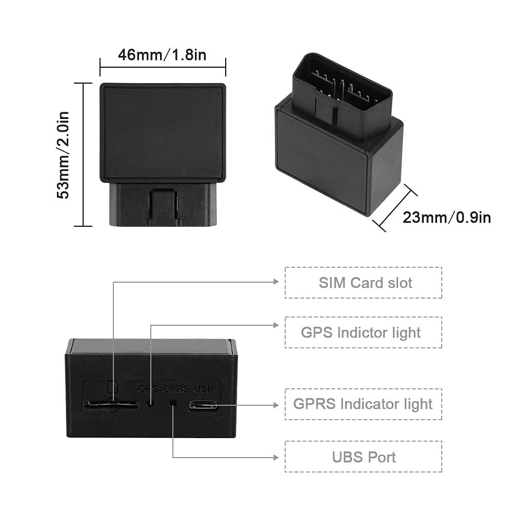 WINNES OBD GPS Tracker 4G TK816 Without Subscription and Accurate Real-time Positioning Anti-theft Alarm Function GPS location Device for Car,SIM Card Needed